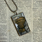 Frog and Toad, vintage children's book illustrations, up-cycled to soldered glass pendant