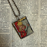 Casper, Wendy, vintage 1970s comic illustration, upcycled to soldered hand-soldered glass pendant (Copy) (Copy)