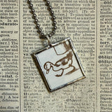 Make Way for Ducklings, vintage children's book illustrations, up-cycled to soldered glass pendant