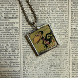 Heckle and Jeckle vintage 1970s comic illustration, upcycled to soldered hand-soldered glass pendant (Copy)