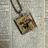 Heckle and Jeckle vintage 1970s comic illustration, upcycled to soldered hand-soldered glass pendant (Copy)