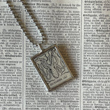 1 Octopus, vintage 1940s dictionary illustration, up-cycled to hand soldered glass pendant