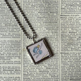 Fairies, vintage children's book illustration up-cycled to soldered glass pendant
