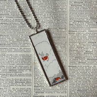 Oh! Oh! Oh! vintage children's book illustration upcycled to hand-soldered glass pendant