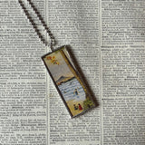 Vintage Hawaii postcards - Hula girl, Volcano, hand-soldered glass pendant