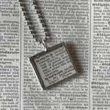 1 Tarantula, vintage dictionary illustration, up-cycled to soldered glass pendant