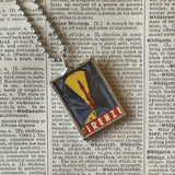 Firenze Florence Italy vintage travel poster images, upcycled hand soldered glass pendant
