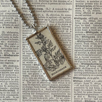 1 Nightshade - vintage natural history illustrations up-cycled to soldered glass pendant