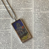 1 Vincent Van Gogh self portrait, post-Impressionism, upcycled to hand soldered glass pendant