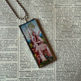 The Garden of Earthly Delights, Hieronymus Bosch, upcycled to hand soldered glass pendant