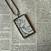 Winnie the Pooh childrens' book illustrations up-cycled to hand-soldered glass pendant