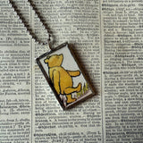 Winnie the Pooh childrens' book illustrations up-cycled to hand-soldered glass pendant