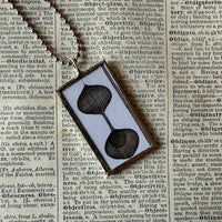 Ruth Asawa, mid-century modern art, 2-sided hand soldered glass pendant