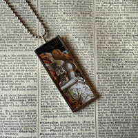 Birth of Venus Painting by Sandro Botticelli, upcycled to hand soldered glass pendant