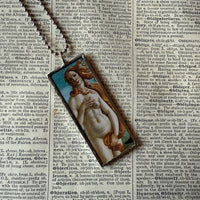 Birth of Venus Painting by Sandro Botticelli, upcycled to hand soldered glass pendant