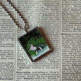 Winnie the Pooh childrens' book illustrations up-cycled to hand-soldered glass pendant