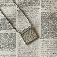 1  Snail, vintage 1930s dictionary illustration, upcycled to soldered glass pendant