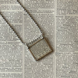 1  Snail, vintage 1930s dictionary illustration, upcycled to soldered glass pendant