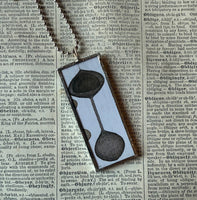 Ruth Asawa, mid-century modern art, 2-sided hand soldered glass pendant