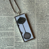 Ruth Asawa, mid-century modern art, 2-sided hand soldered glass pendant