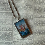 The Garden of Earthly Delights, Hieronymus Bosch, upcycled to hand soldered glass pendant
