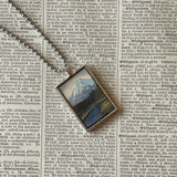 1 Autumn leaves, Mount Fuji, Japanese woodblock prints, up-cycled to hand-soldered glass pendant