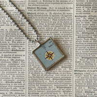 1 Amsterdam, vintage map, hand-soldered glass pendant