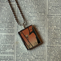 Plum / Cherry Blossom Trees, Japanese woodblock prints, up-cycled to hand-soldered glass pendant