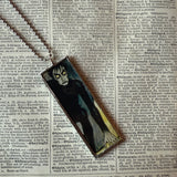 Cabinet of Dr. Caligari, vintage halloween illustrations, up-cycled to soldered glass pendant