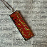 Cabinet of Dr. Caligari, vintage halloween illustrations, up-cycled to soldered glass pendant