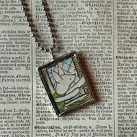 Winnie the Pooh childrens' book illustrations up-cycled to hand-soldered glass pendant