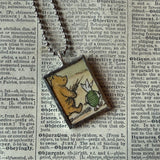 Winnie the Pooh childrens' book illustrations up-cycled to hand-soldered glass pendant