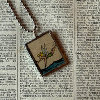 Tinkerbell, vintage children's book illustrations, up-cycled to soldered glass pendant