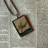 Tinkerbell, vintage children's book illustrations, up-cycled to soldered glass pendant