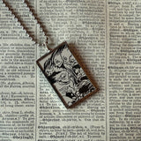 Goblins, vintage children's book illustration up-cycled to soldered glass pendant