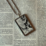 Goblins, vintage children's book illustration up-cycled to soldered glass pendant