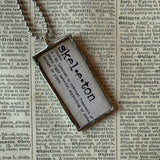 Anatomical skeleton, vintage illustrations upcycled to hand-soldered glass pendant