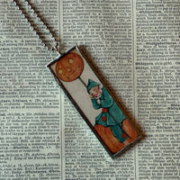 Vintage halloween costumes, vintage illustrations upcycled to hand-soldered glass pendant
