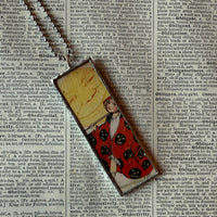 Vintage halloween costumes, vintage illustrations upcycled to hand-soldered glass pendant