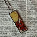 Vintage halloween costumes, vintage illustrations upcycled to hand-soldered glass pendant