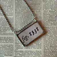 Arsenic Poison labels, vintage illustrations upcycled to hand-soldered glass pendant