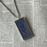 1 Vintage carnival ticket - 25 cents upcycled to soldered glass pendant