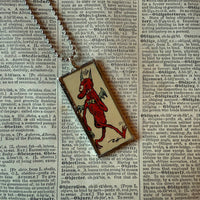 Goblins, Devils, Eyeball, MAD Magazine illustrations, upcycled to soldered hand-soldered glass pendant