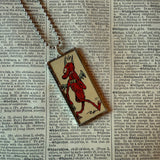 Goblins, Devils, Eyeball, MAD Magazine illustrations, upcycled to soldered hand-soldered glass pendant