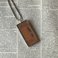 1 Vintage carnival ticket - 75 cents upcycled to soldered glass pendant