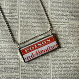 Arsenic Poison labels, vintage illustrations upcycled to hand-soldered glass pendant