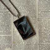 Nightmare before Christmas, Oogie Boogie, Skeleton, concept art illustrations, up-cycled to soldered glass pendant