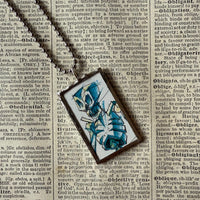 Nightmare before Christmas, Oogie Boogie, Skeleton, concept art illustrations, up-cycled to soldered glass pendant