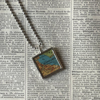 1 Buenos Aires, Argentina, vintage map, hand-soldered glass pendant