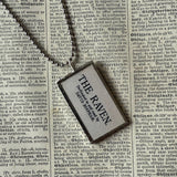 Edgar Allan Poe, The Raven, vintage halloween illustrations, up-cycled to soldered glass pendant